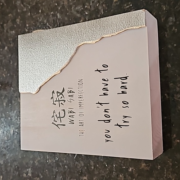 Wabi Sabi Saying Wook Block - Picture 1 of 2